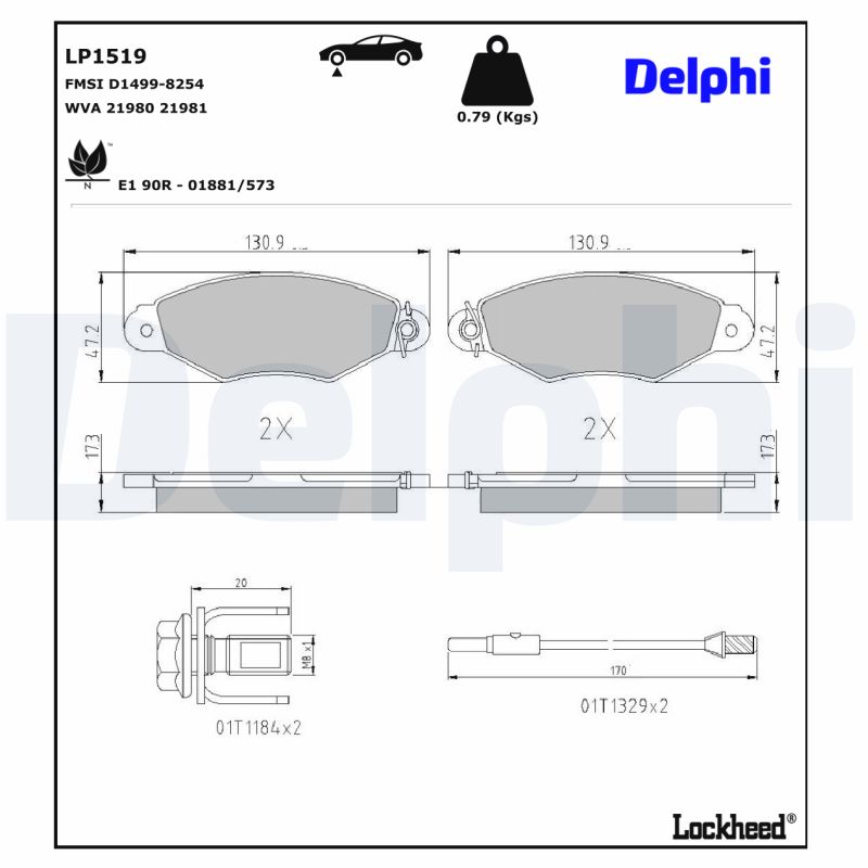 Remblokset Delphi Diesel LP1519
