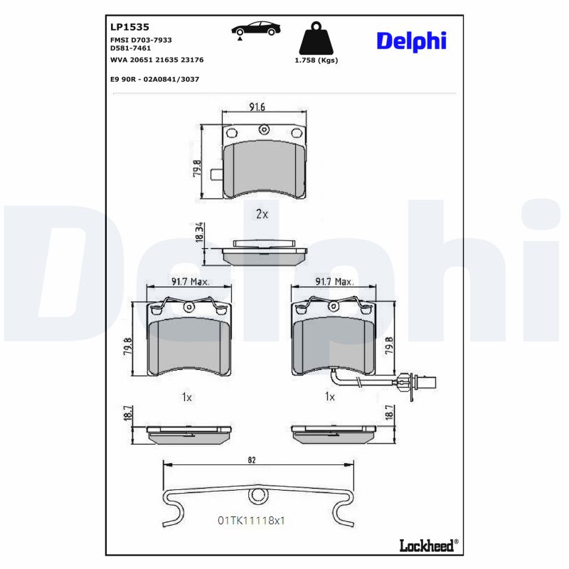Remblokset Delphi Diesel LP1535