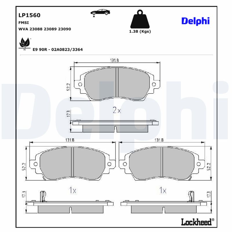 Remblokset Delphi Diesel LP1560