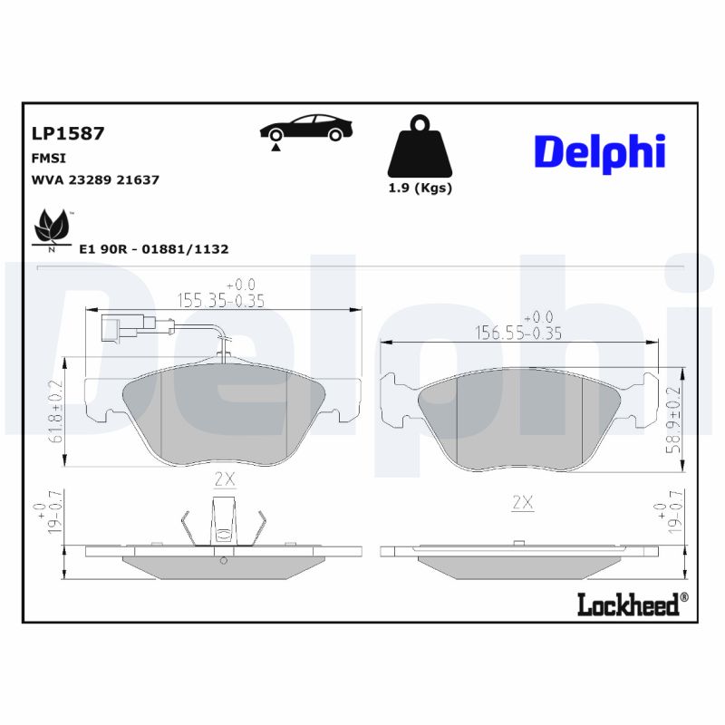 Remblokset Delphi Diesel LP1587