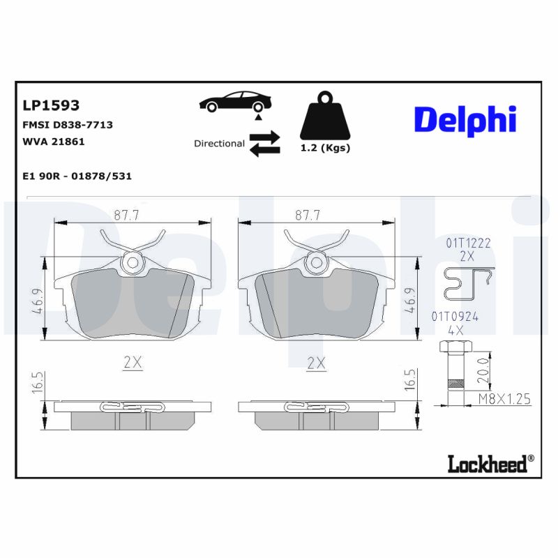 Remblokset Delphi Diesel LP1593