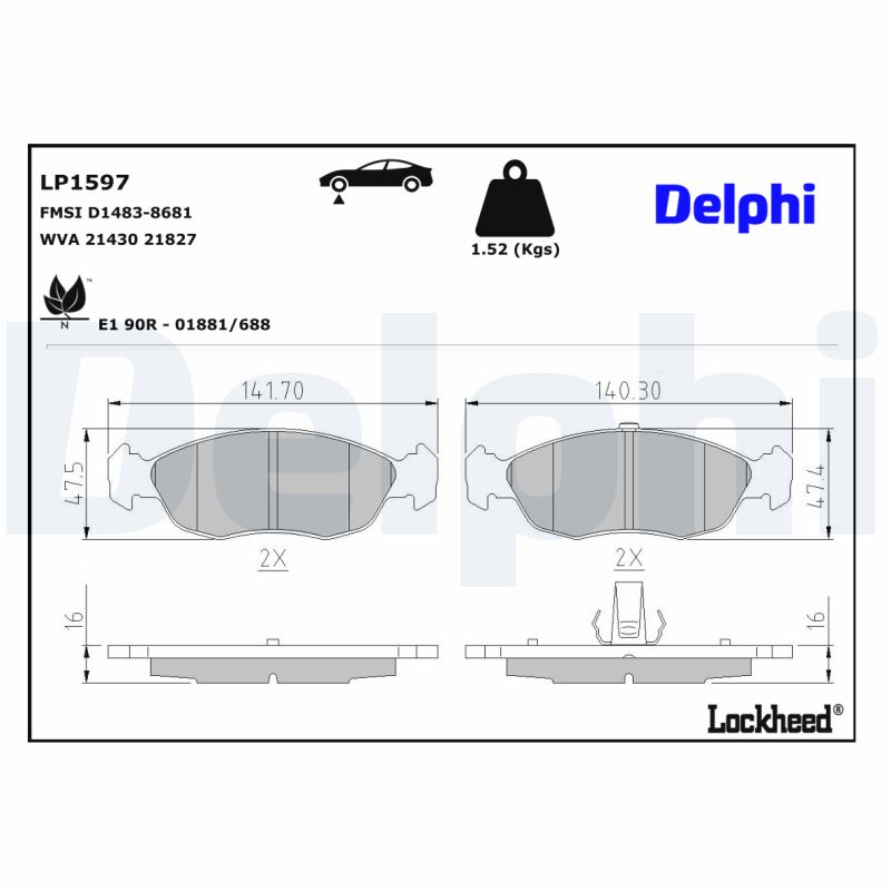 Remblokset Delphi Diesel LP1597