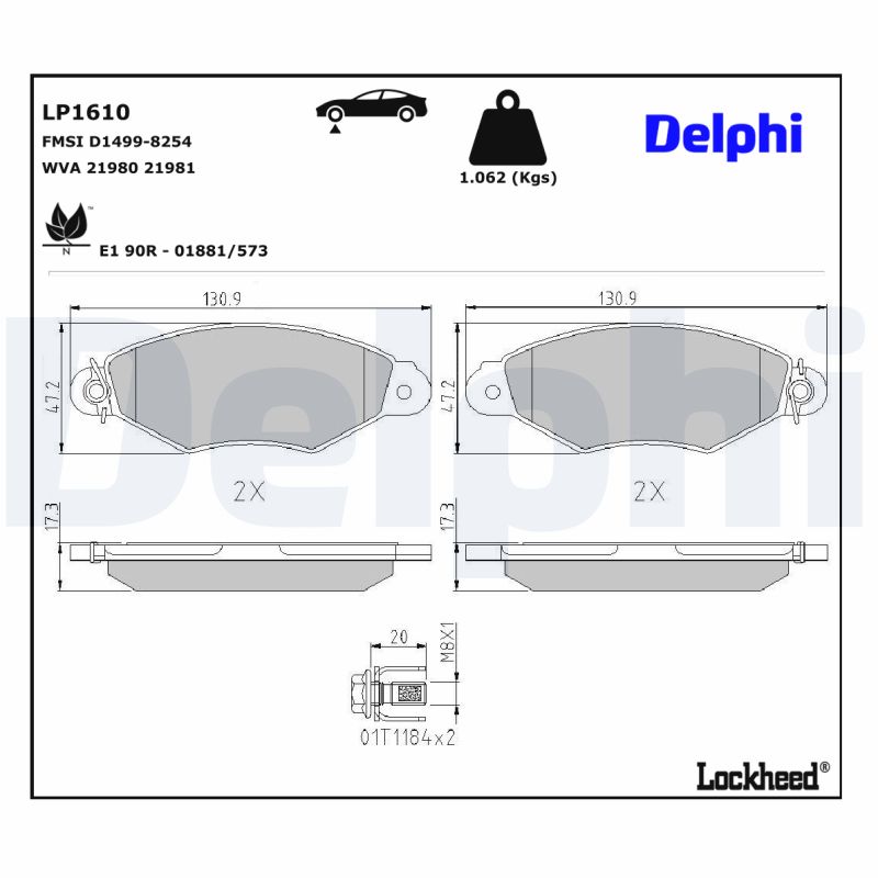 Remblokset Delphi Diesel LP1610