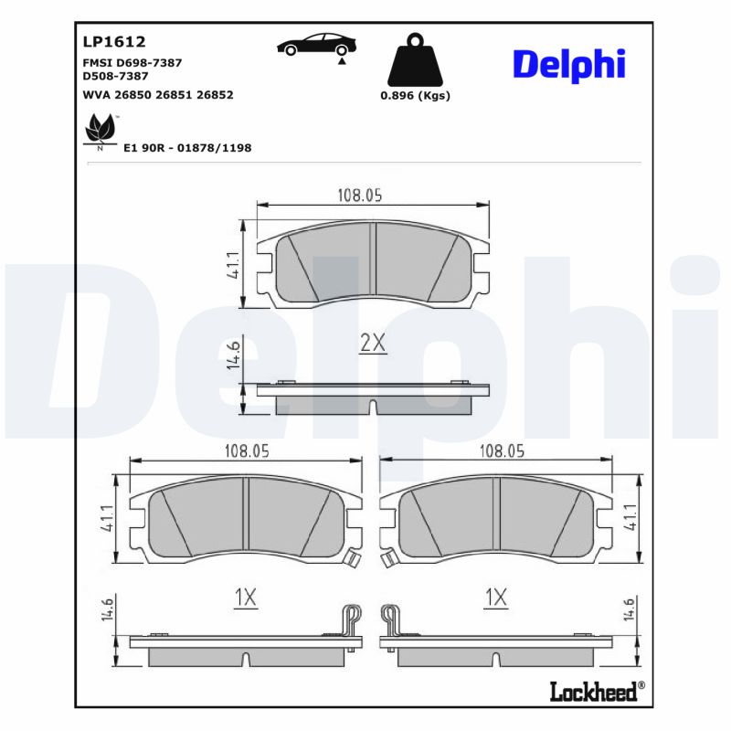 Remblokset Delphi Diesel LP1612