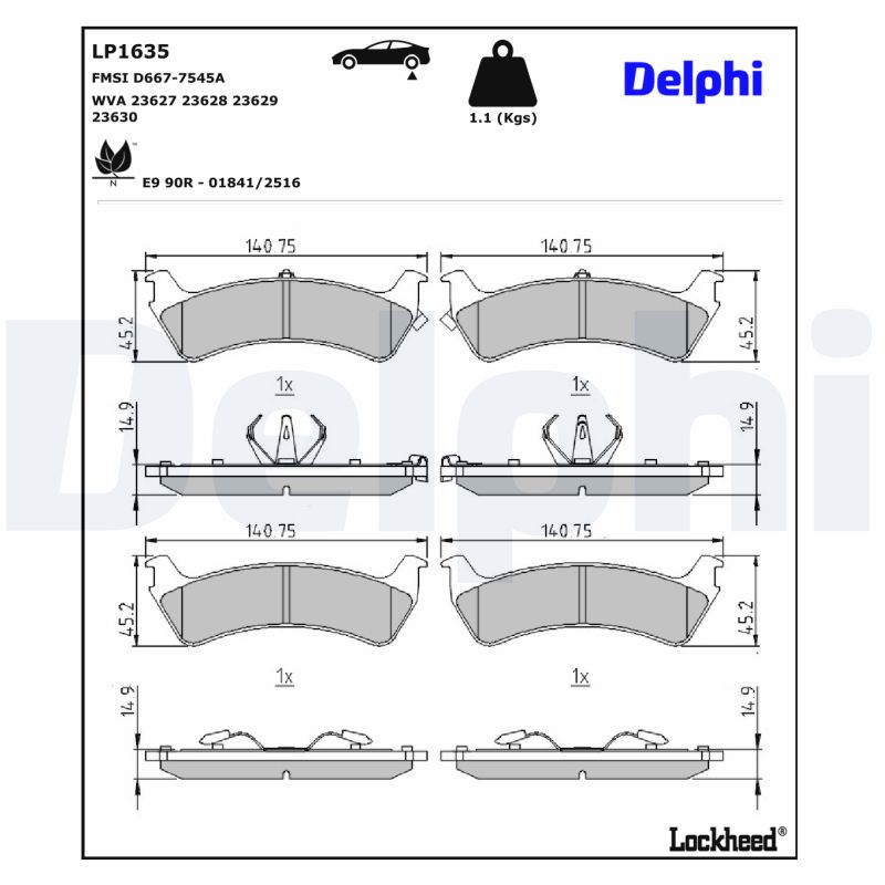 Remblokset Delphi Diesel LP1635