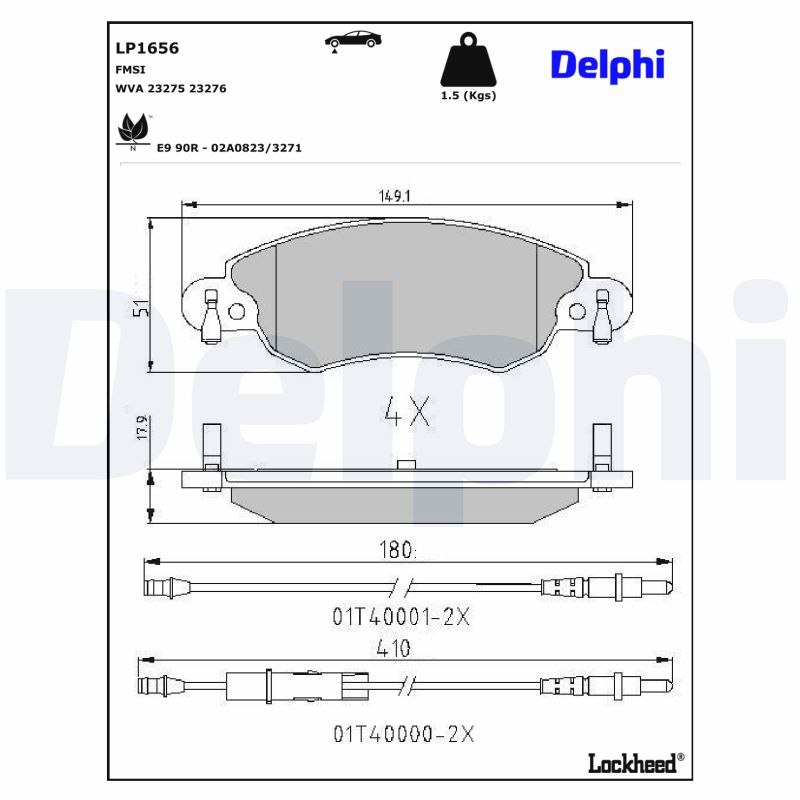 Remblokset Delphi Diesel LP1656