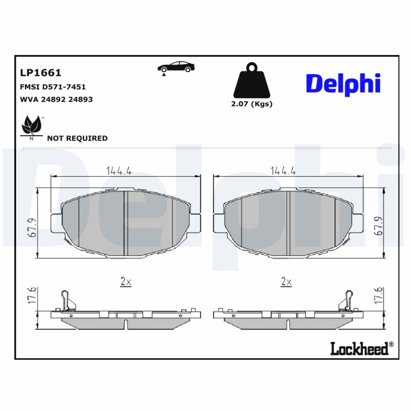Remblokset Delphi Diesel LP1661