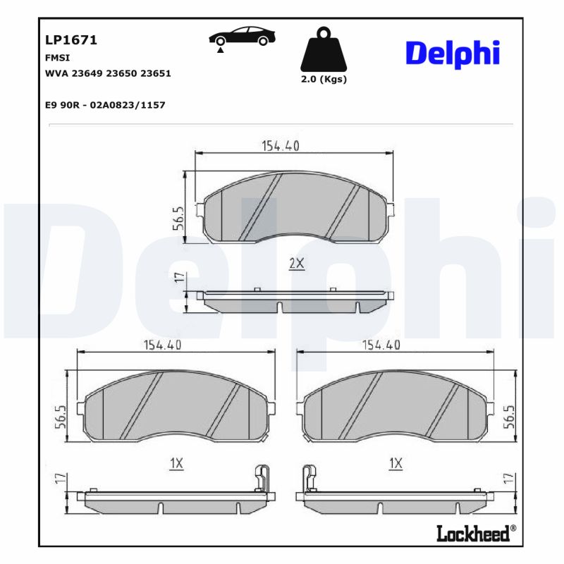 Remblokset Delphi Diesel LP1671