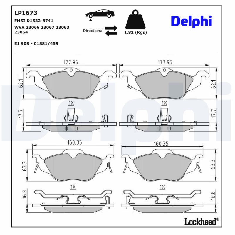 Remblokset Delphi Diesel LP1673