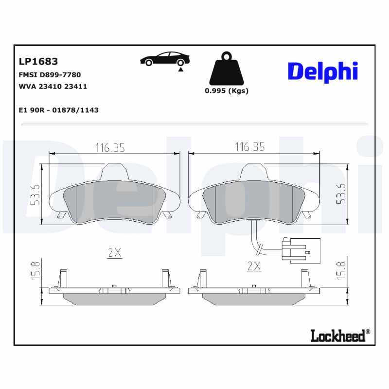 Remblokset Delphi Diesel LP1683