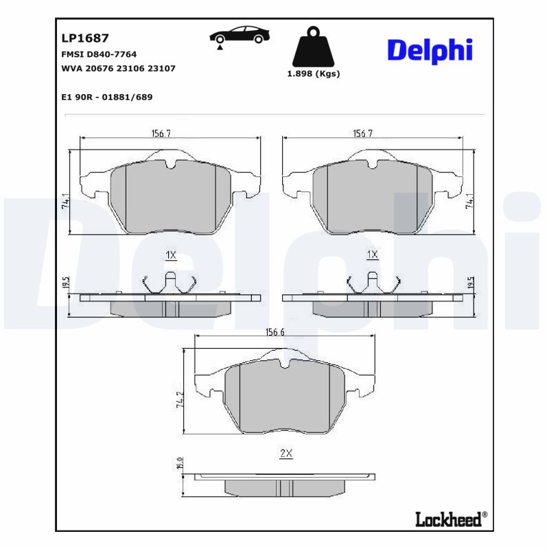 Remblokset Delphi Diesel LP1687