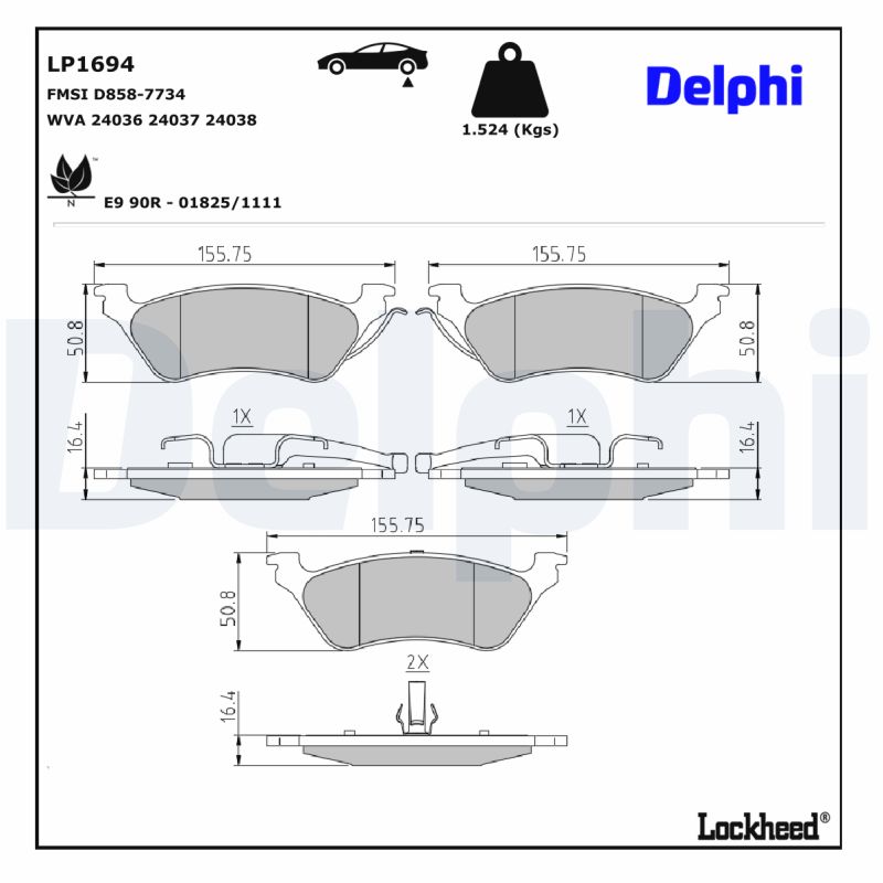 Remblokset Delphi Diesel LP1694