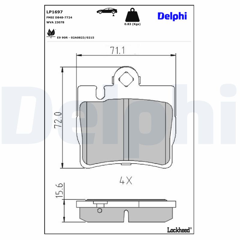 Remblokset Delphi Diesel LP1697
