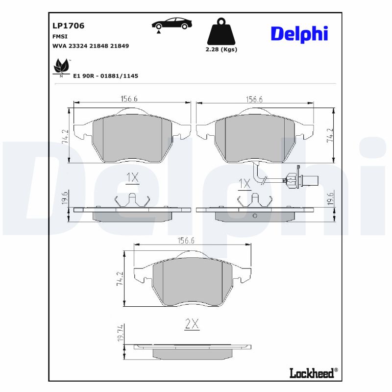 Remblokset Delphi Diesel LP1706