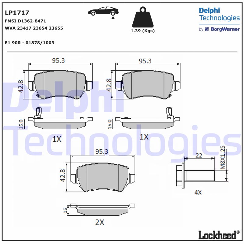 Remblokset Delphi Diesel LP1717