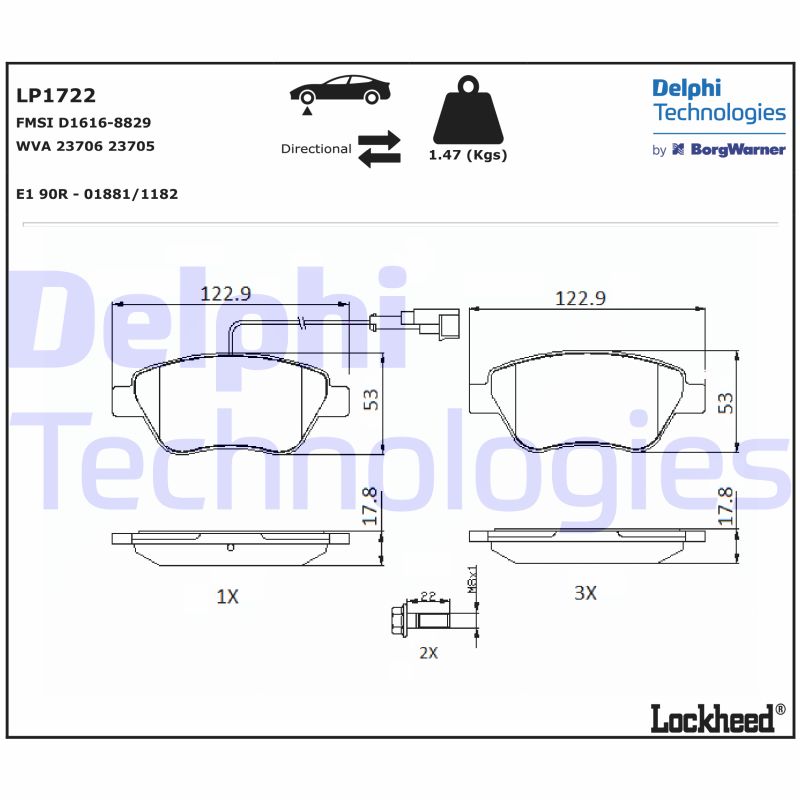 Remblokset Delphi Diesel LP1722