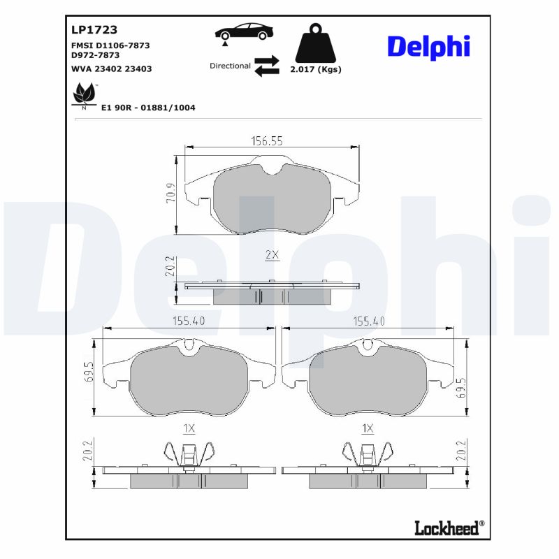 Remblokset Delphi Diesel LP1723