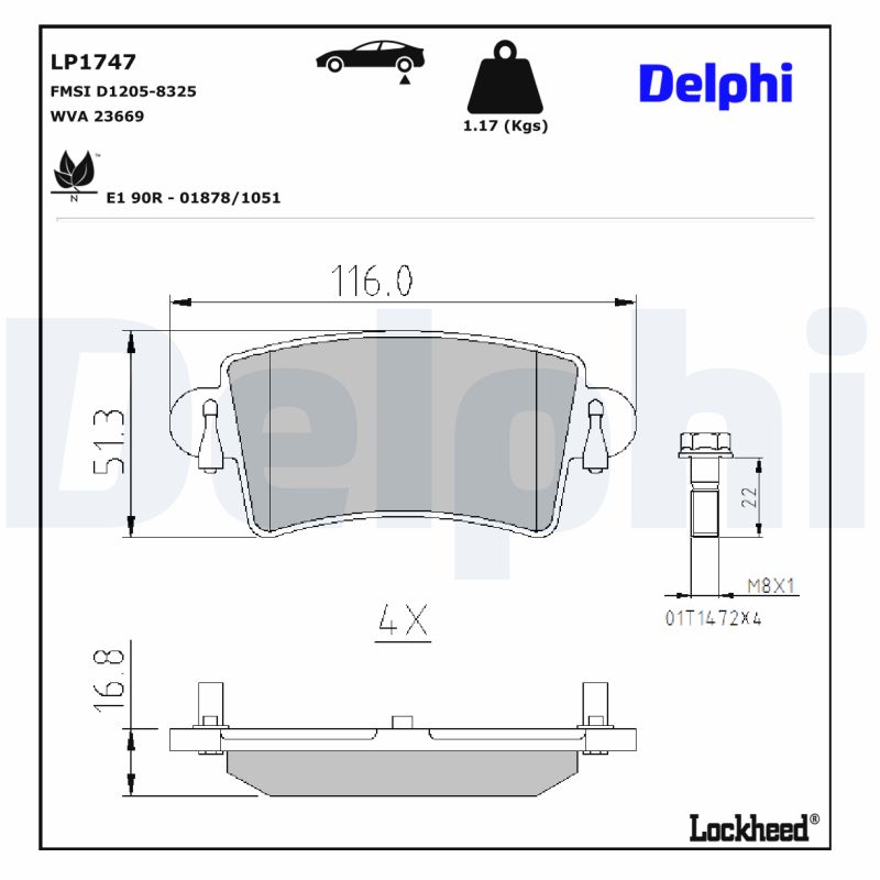 Remblokset Delphi Diesel LP1747