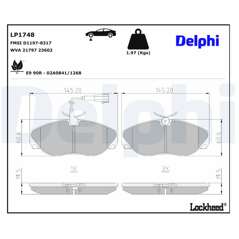 Remblokset Delphi Diesel LP1748