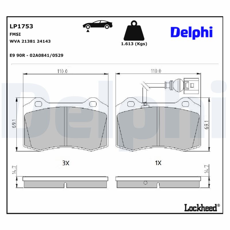 Remblokset Delphi Diesel LP1753