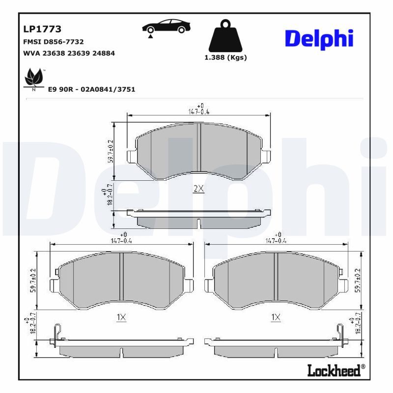 Remblokset Delphi Diesel LP1773