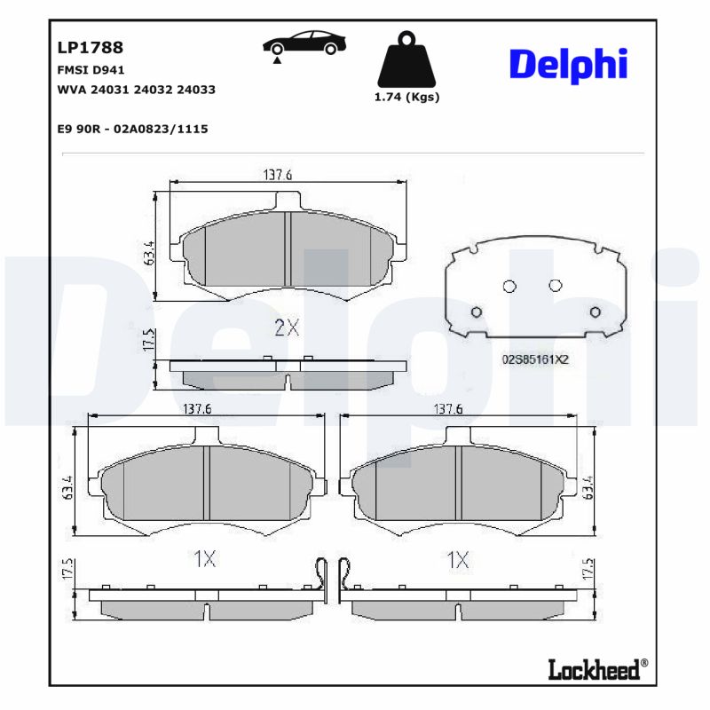 Remblokset Delphi Diesel LP1788