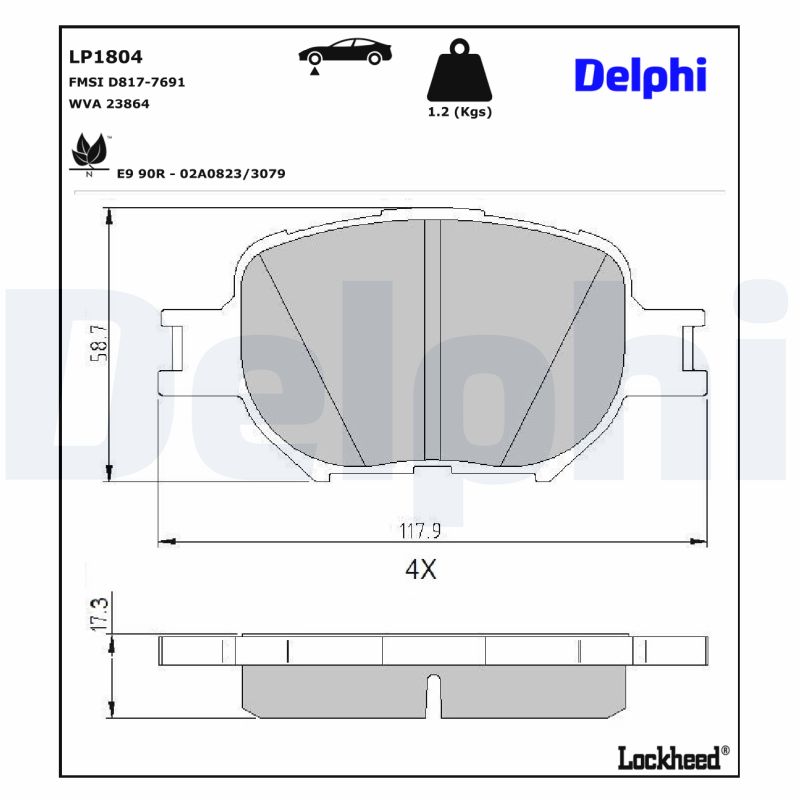 Remblokset Delphi Diesel LP1804