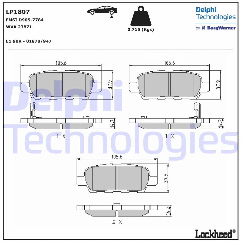 Remblokset Delphi Diesel LP1807