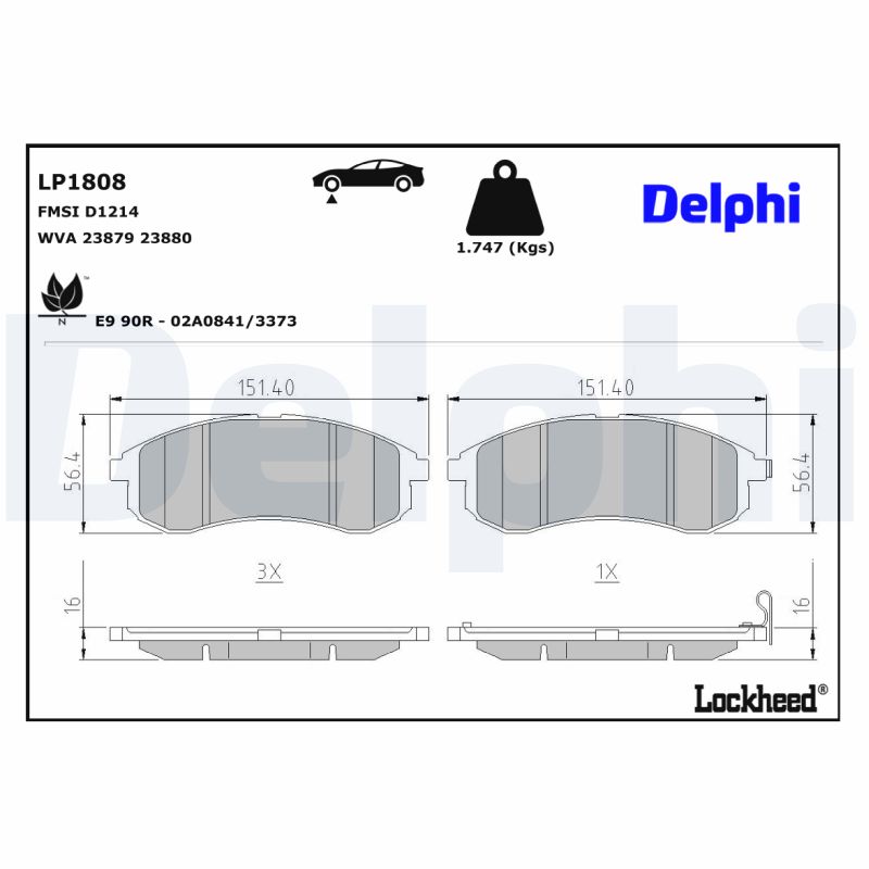 Remblokset Delphi Diesel LP1808
