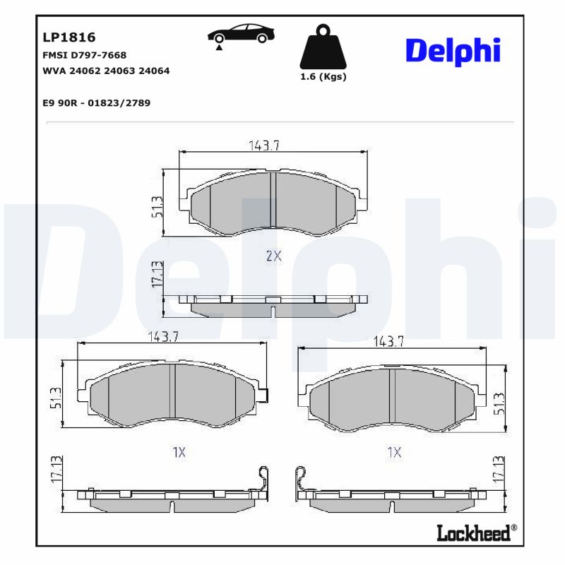 Remblokset Delphi Diesel LP1816