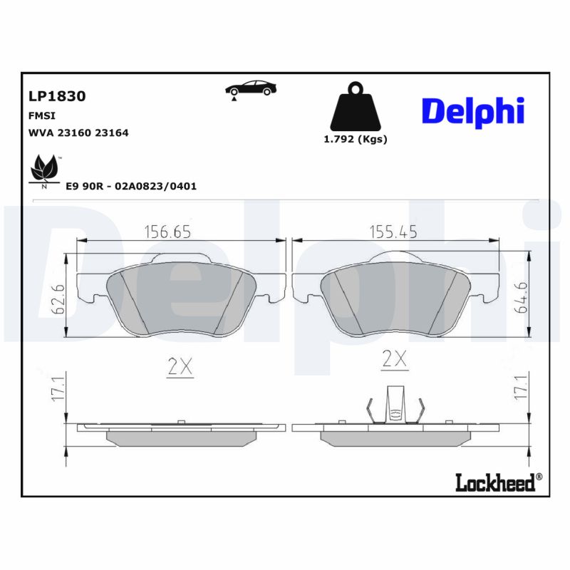 Remblokset Delphi Diesel LP1830