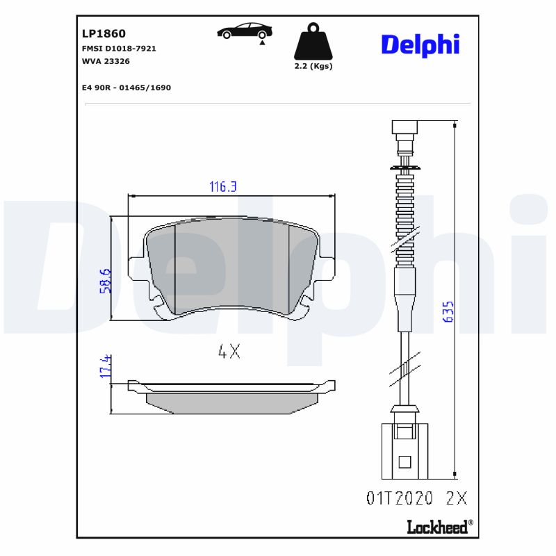 Remblokset Delphi Diesel LP1860