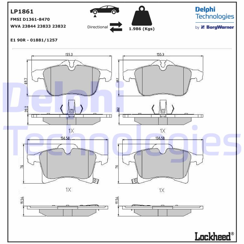 Remblokset Delphi Diesel LP1861