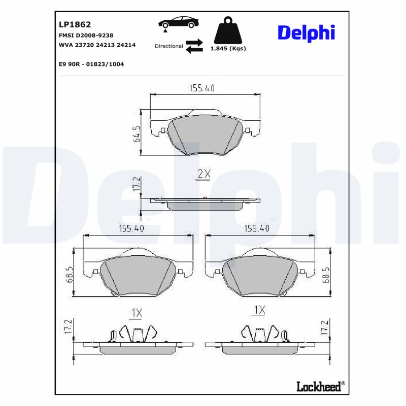 Remblokset Delphi Diesel LP1862