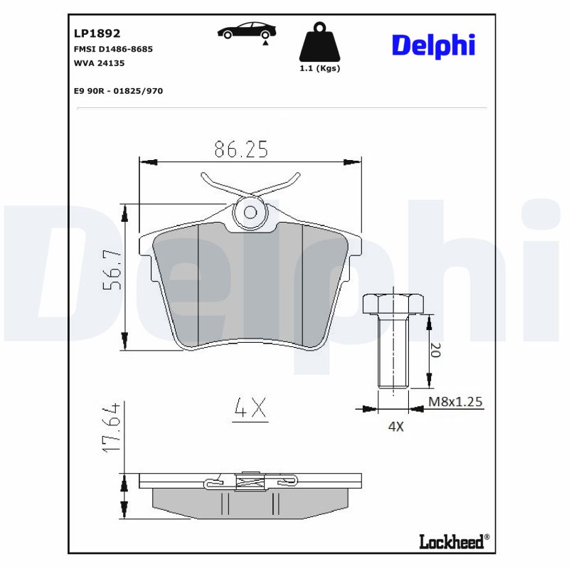 Remblokset Delphi Diesel LP1892