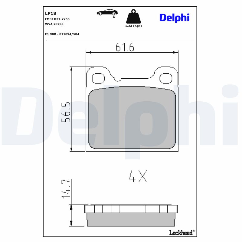 Remblokset Delphi Diesel LP18