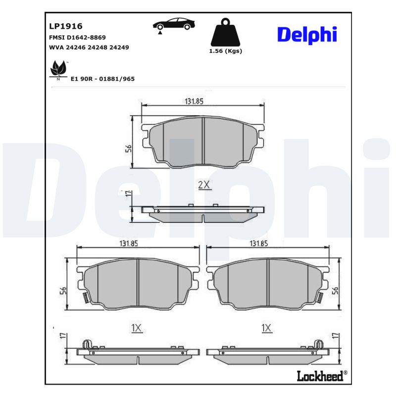 Remblokset Delphi Diesel LP1916