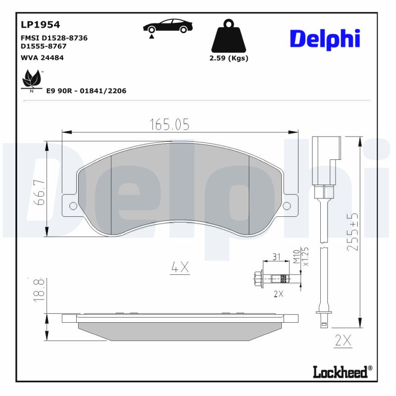 Remblokset Delphi Diesel LP1954
