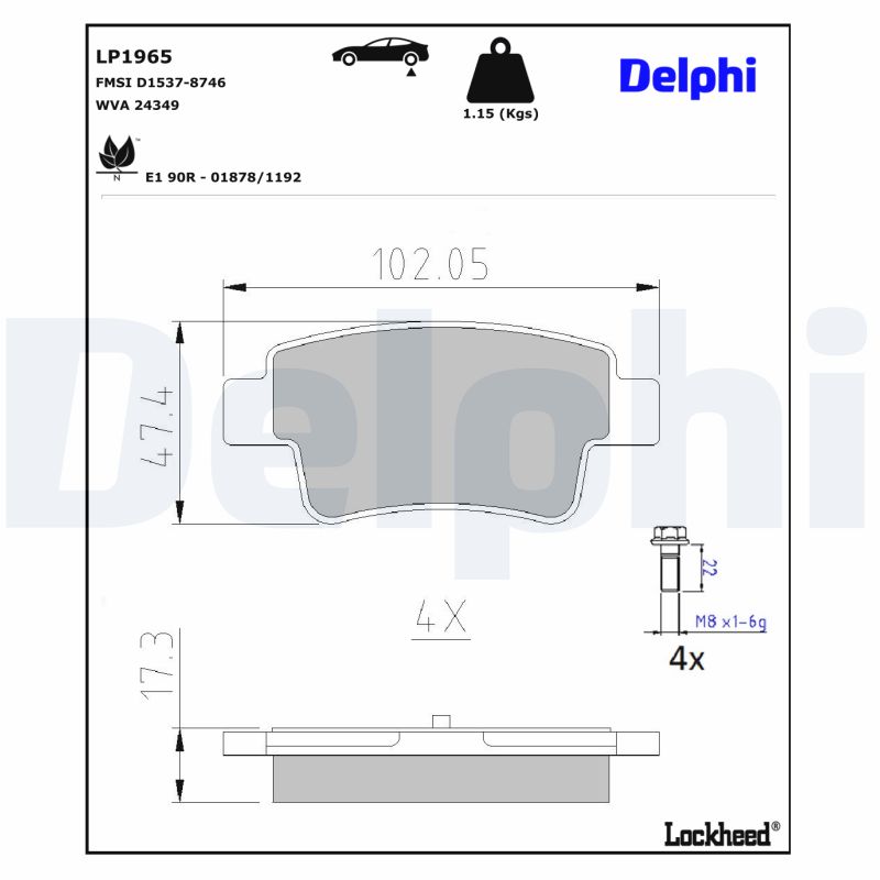 Remblokset Delphi Diesel LP1965
