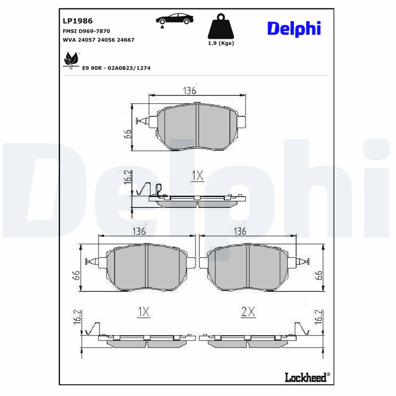 Remblokset Delphi Diesel LP1986