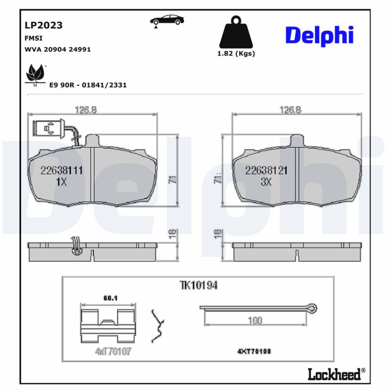 Remblokset Delphi Diesel LP2023
