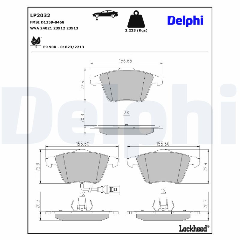 Remblokset Delphi Diesel LP2032