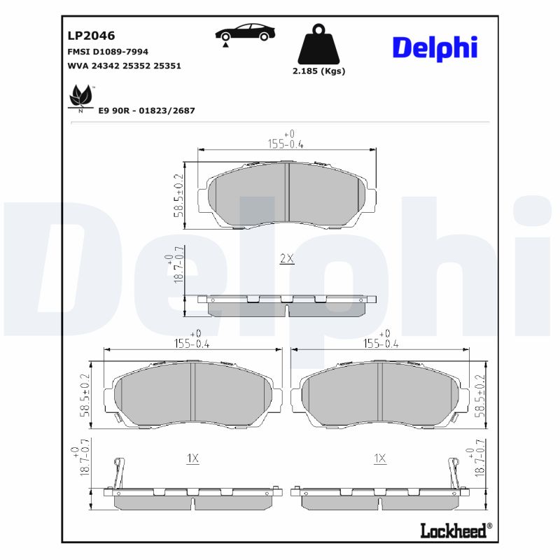 Remblokset Delphi Diesel LP2046