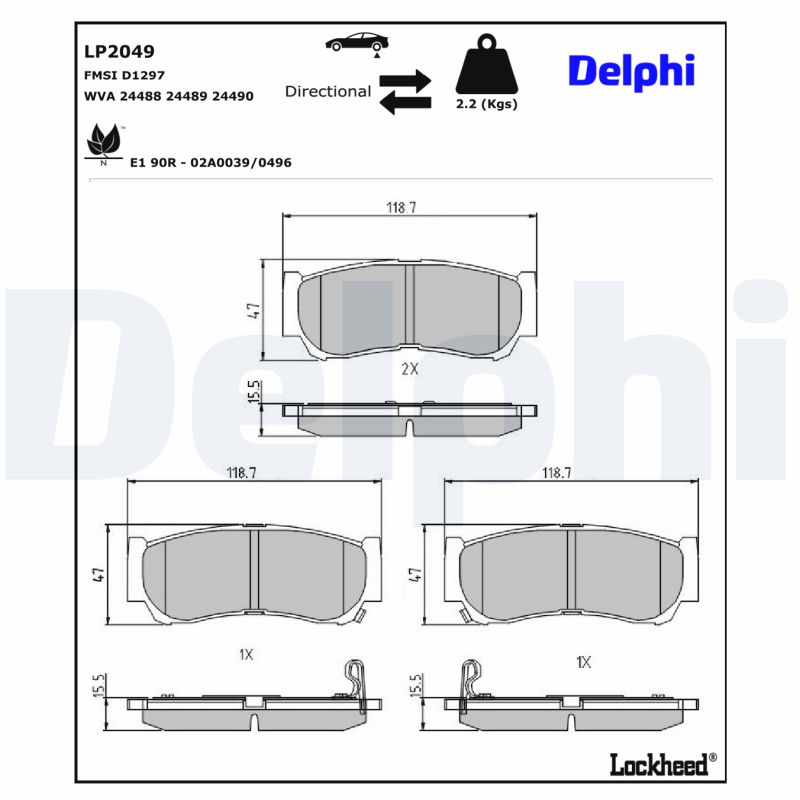 Remblokset Delphi Diesel LP2049