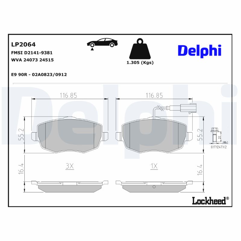 Remblokset Delphi Diesel LP2064