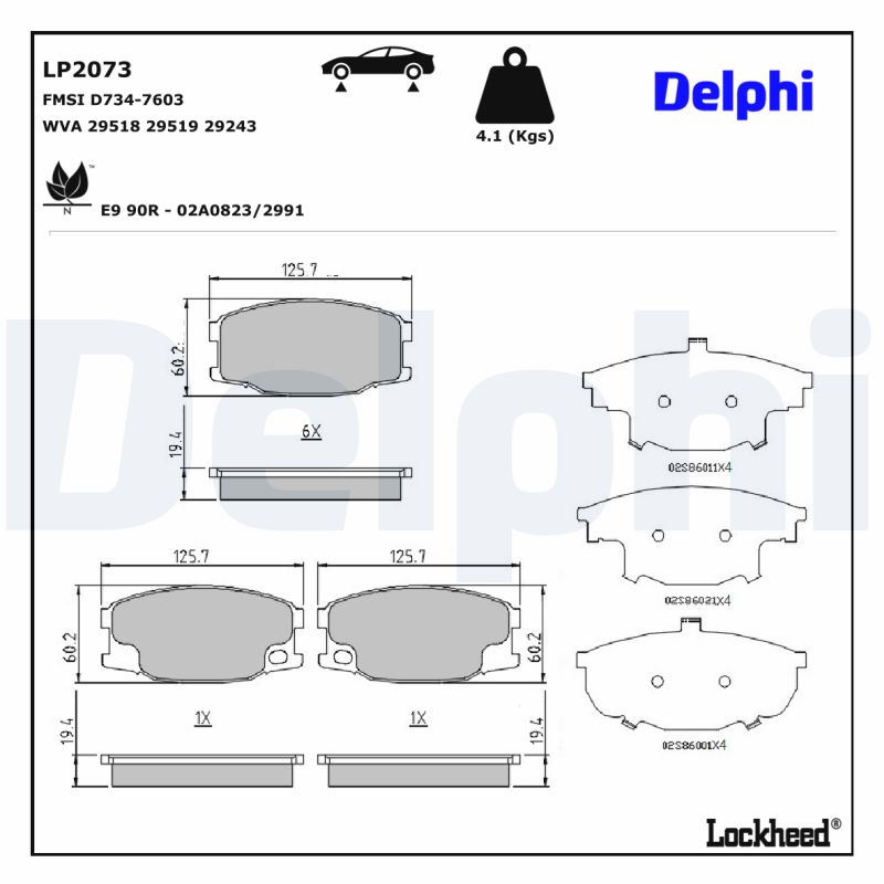 Remblokset Delphi Diesel LP2073