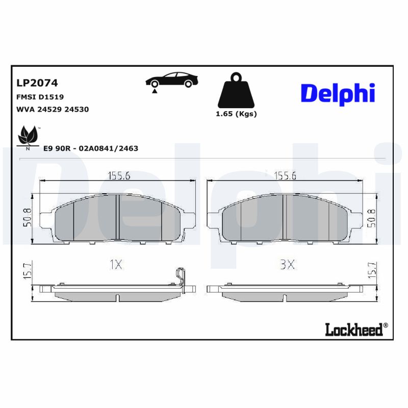 Remblokset Delphi Diesel LP2074