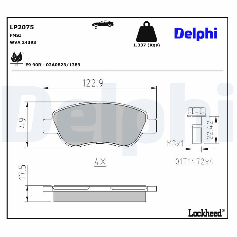 Remblokset Delphi Diesel LP2075