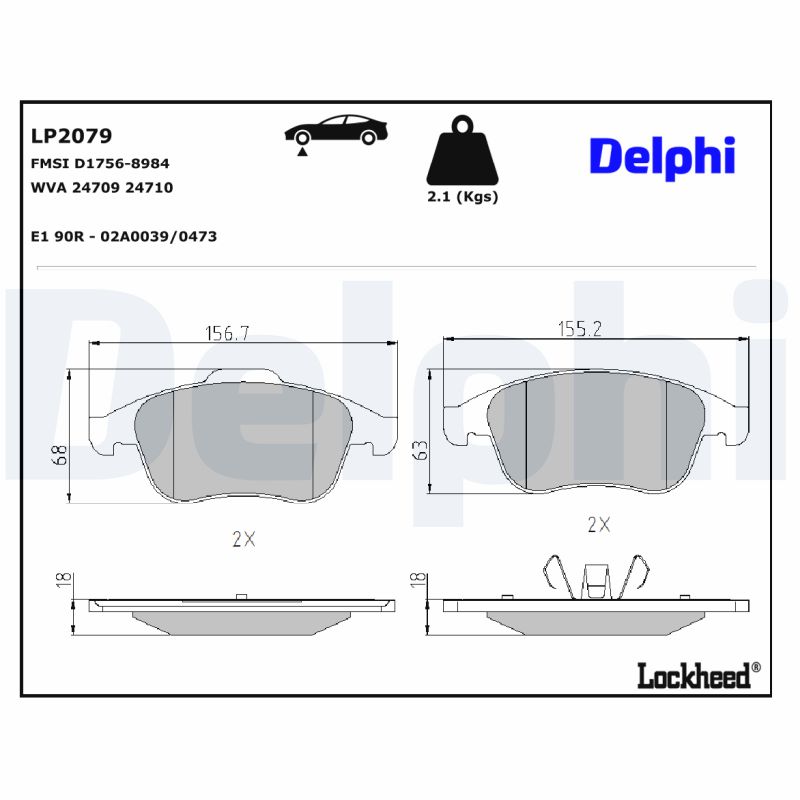 Remblokset Delphi Diesel LP2079