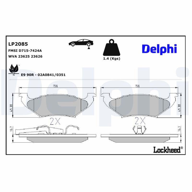 Remblokset Delphi Diesel LP2085